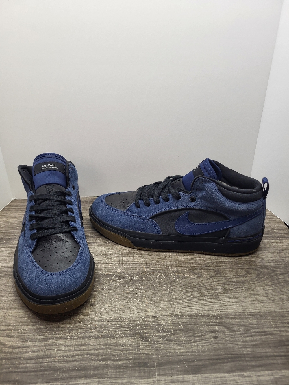 Nike SB Leo Baker Black Blue Mens Size 11.5 Skateboarding Shoes Sneakers